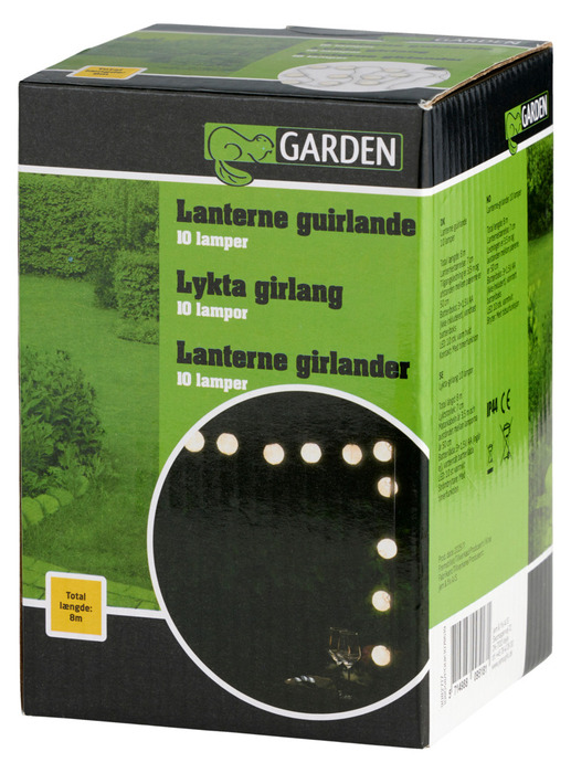 Lysslynge med 10 LED-pærer - Garden